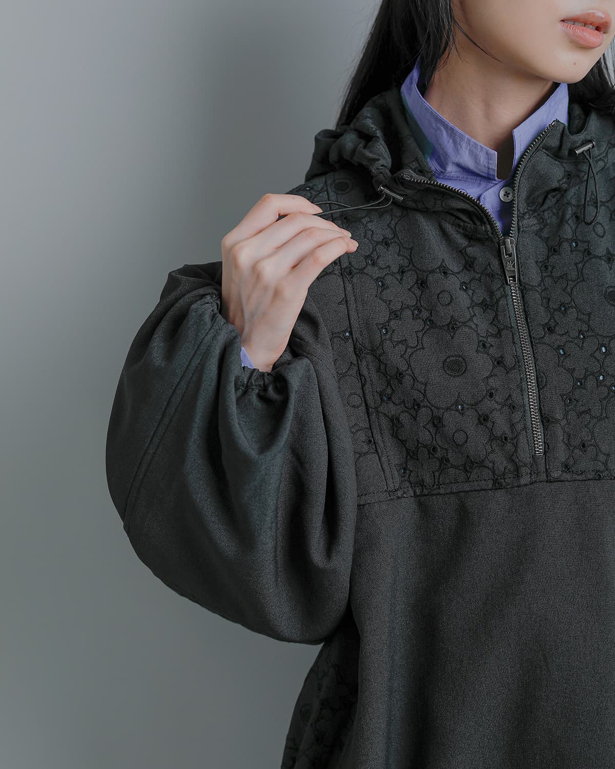 RHODOLIRIONトロピカル オリジナル刺繍 アノラックジャケット Anorak Jacket tx1007