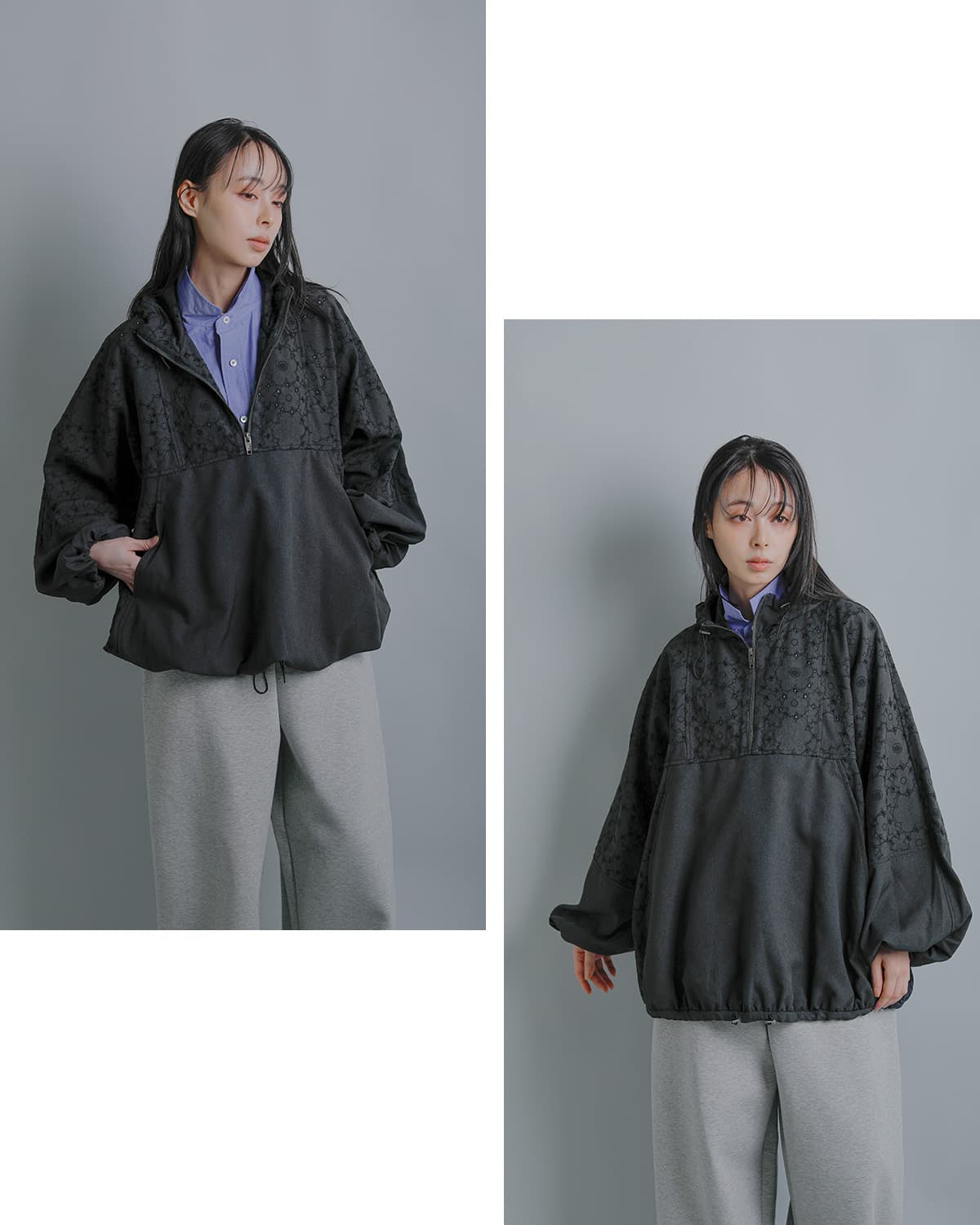 RHODOLIRIONトロピカル オリジナル刺繍 アノラックジャケット Anorak Jacket tx1007