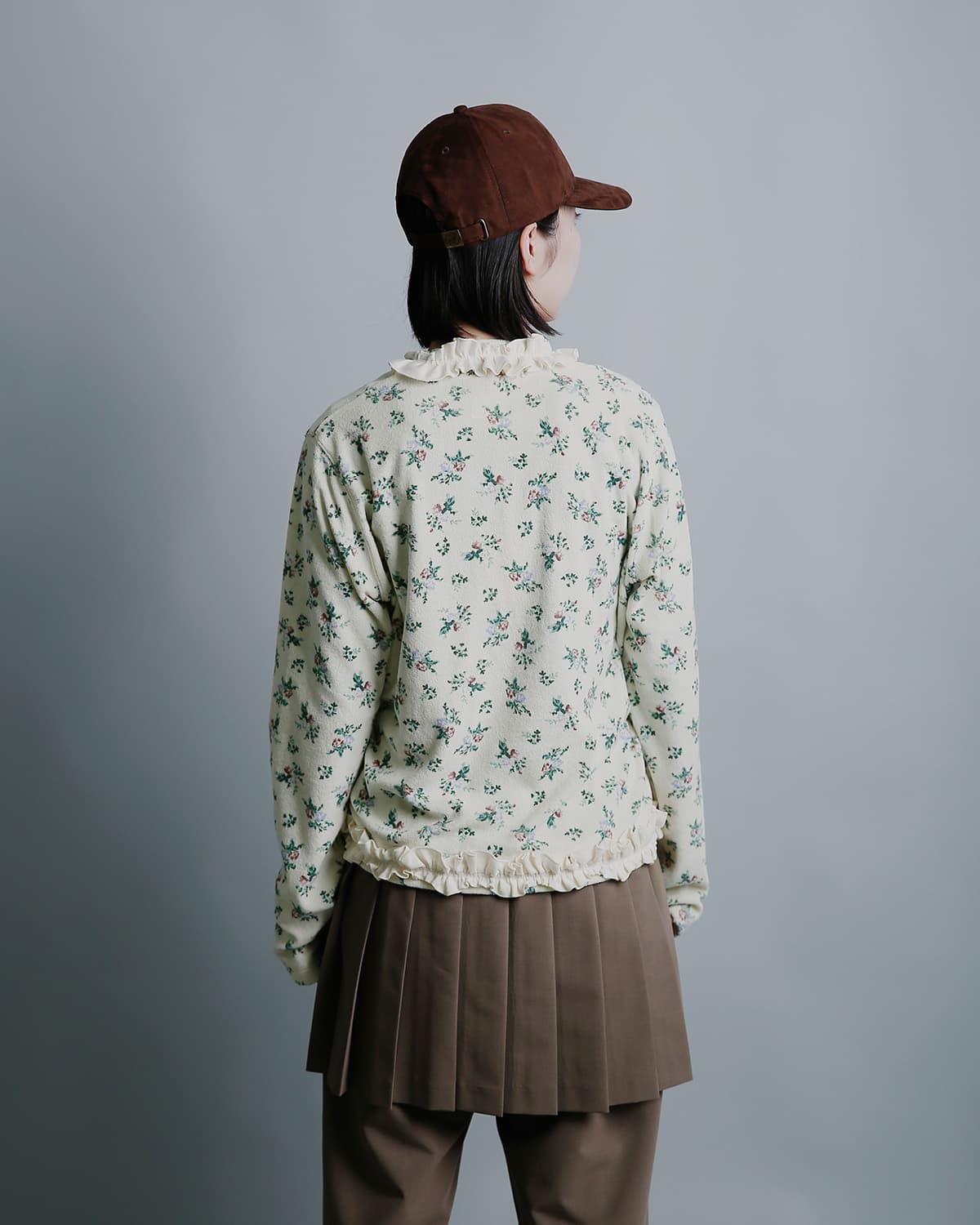 RHODOLIRIONフローラルプリント パイル メロウ カーディガン Mellow Finished Cardigan tx1089