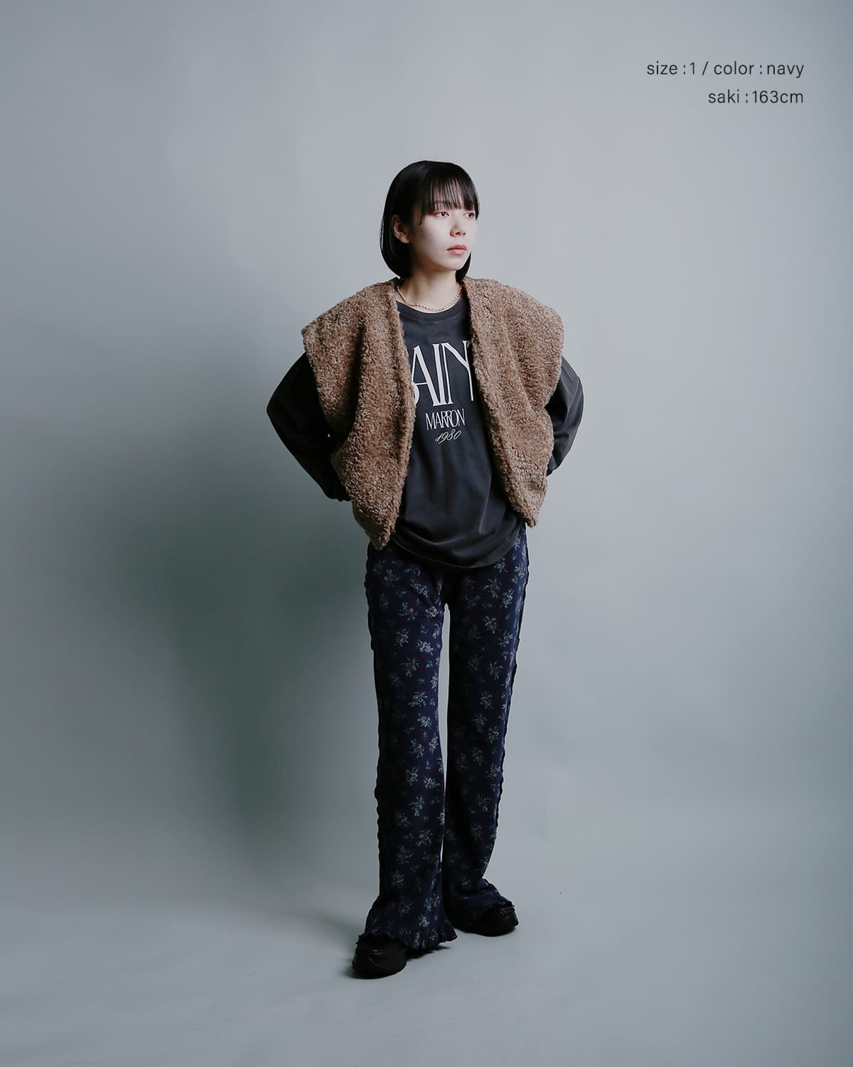 RHODOLIRIONフローラルプリント パイル メロウパンツ Mellow Finished Pant tx1090