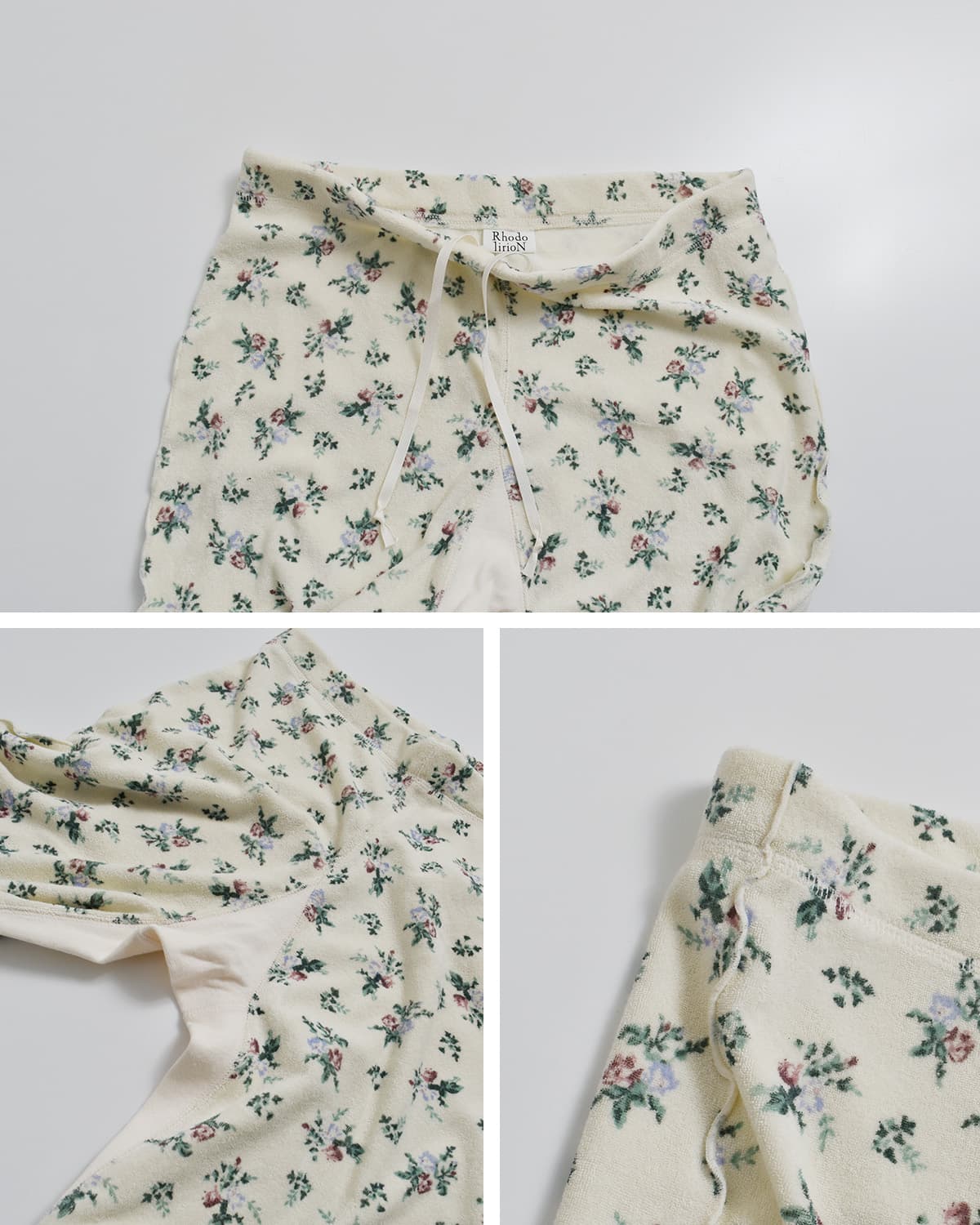 RHODOLIRIONフローラルプリント パイル メロウパンツ Mellow Finished Pant tx1090