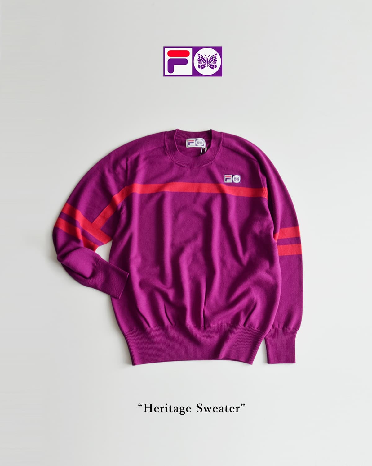 Needles(ニードルス)×FILA(フィラ)ウール ヘリテージ セーター Heritage Sweater ty536