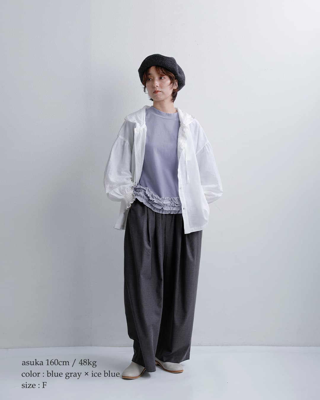 universal sevenコットン クラシック天竺 ヘムフリル Tシャツ us263ct025