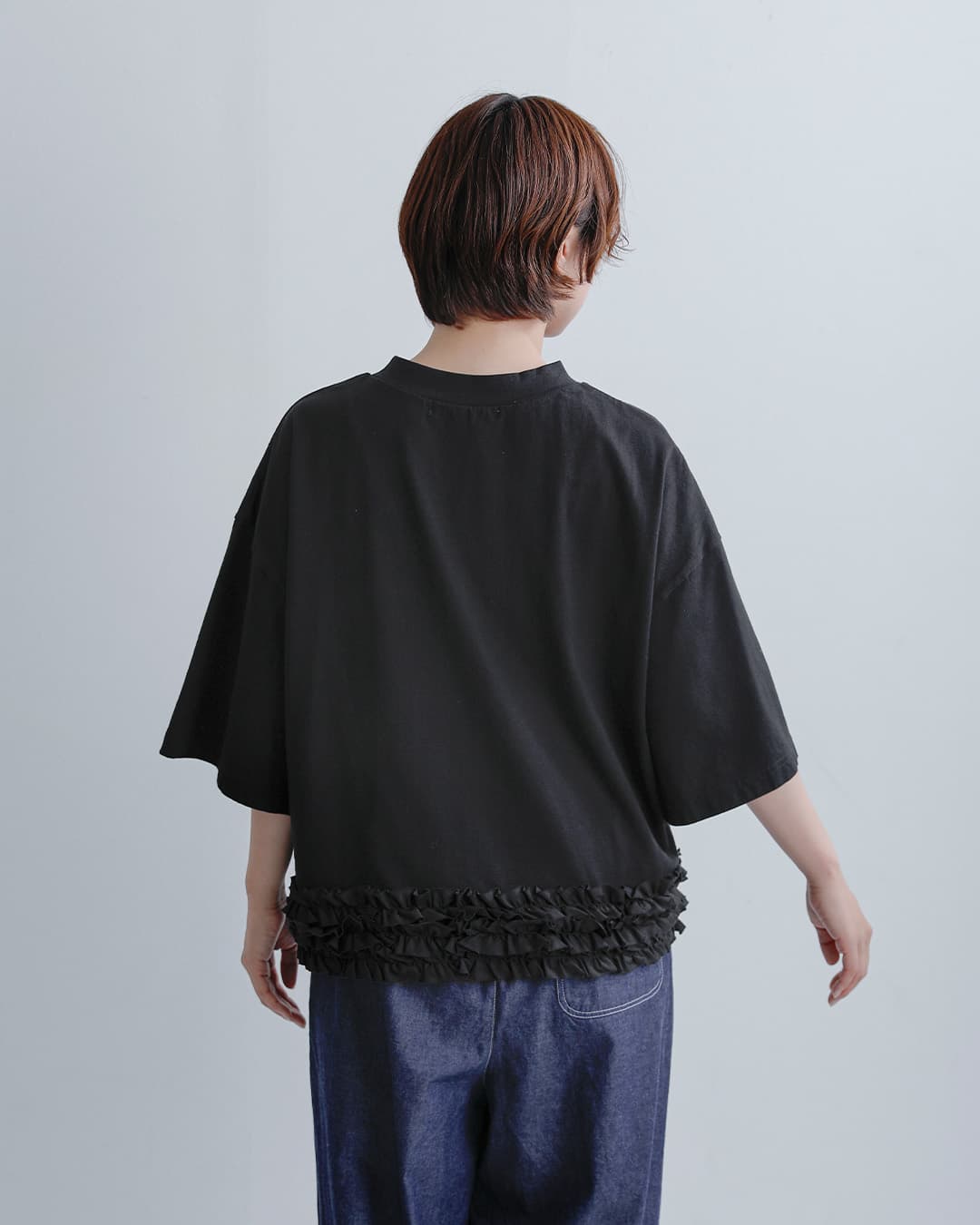 universal sevenコットン クラシック天竺 ヘムフリル Tシャツ us263ct025