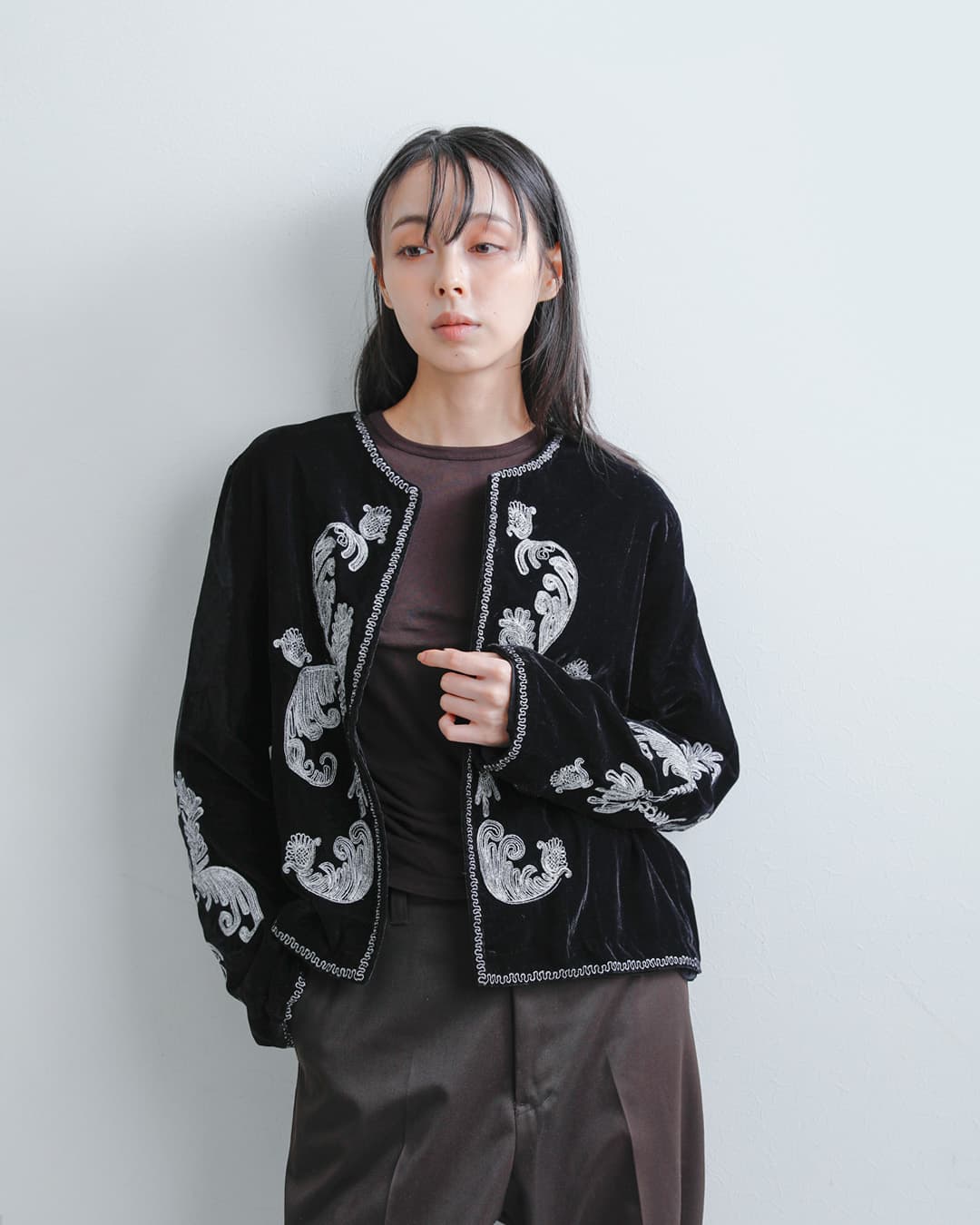 COUTURE D’ADAM(クチュールドアダム)ベルベット エンブロイダリー ジャケット velvet-emb-jk