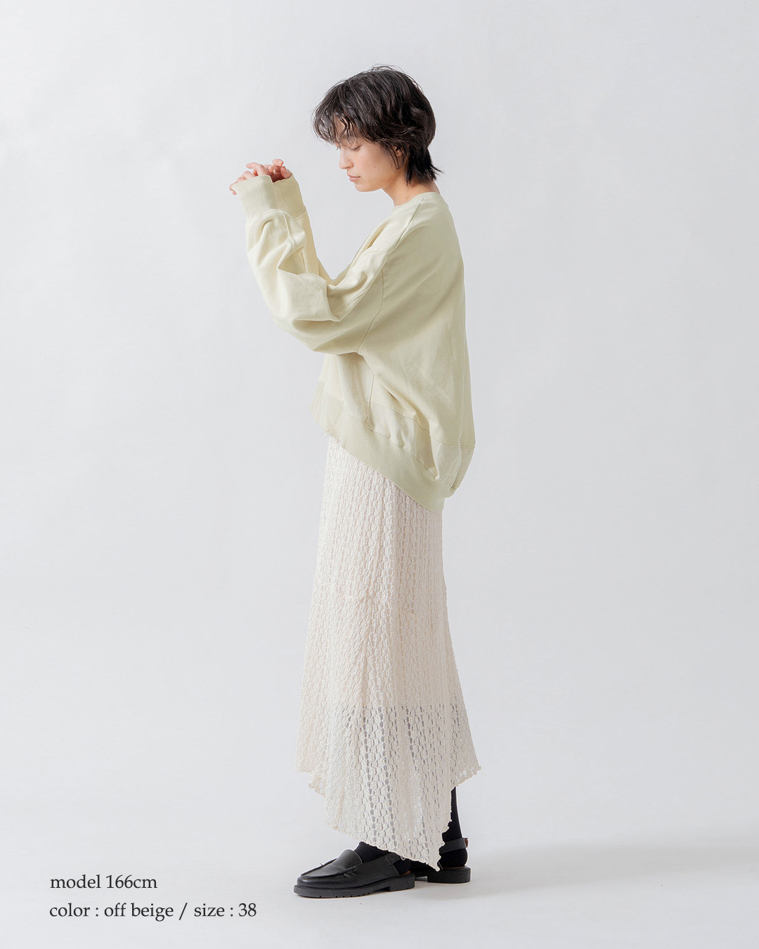 WHYTO裏毛 ツイル コンビネーション スウェットシャツ wht26fbl4099