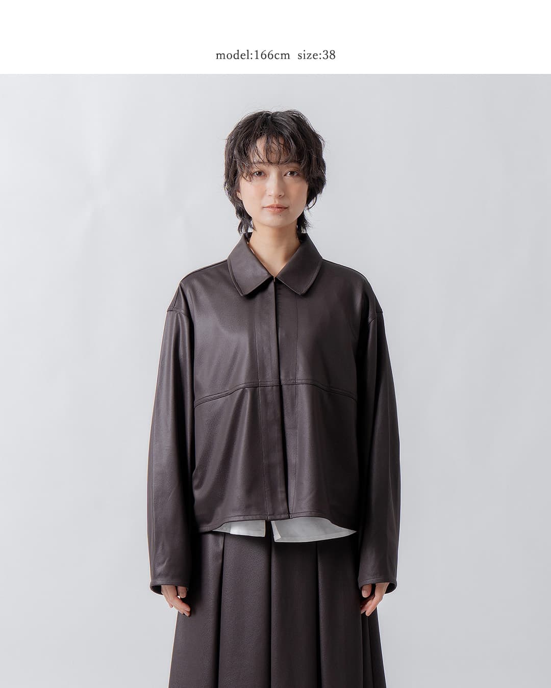 WHYTOレザーライク シャツ ジャケット wht26fbl4106