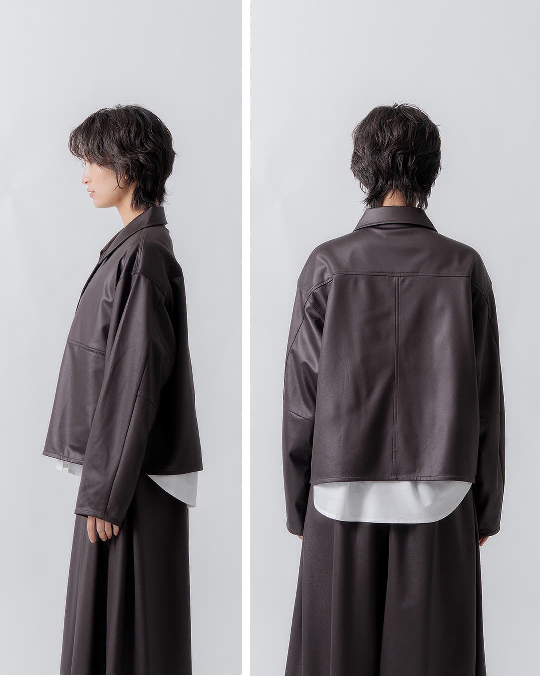 WHYTOレザーライク シャツ ジャケット wht26fbl4106