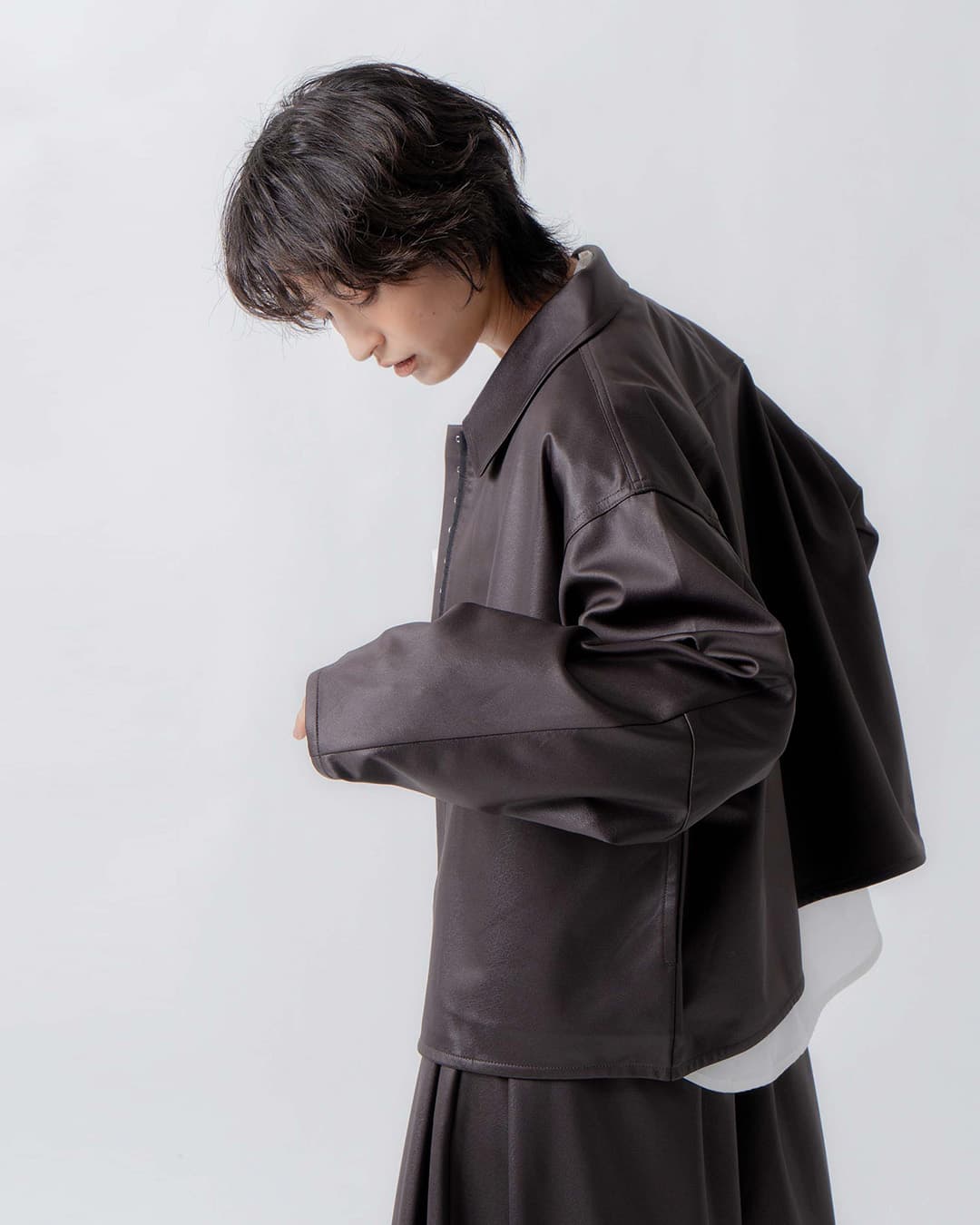 WHYTOレザーライク シャツ ジャケット wht26fbl4106