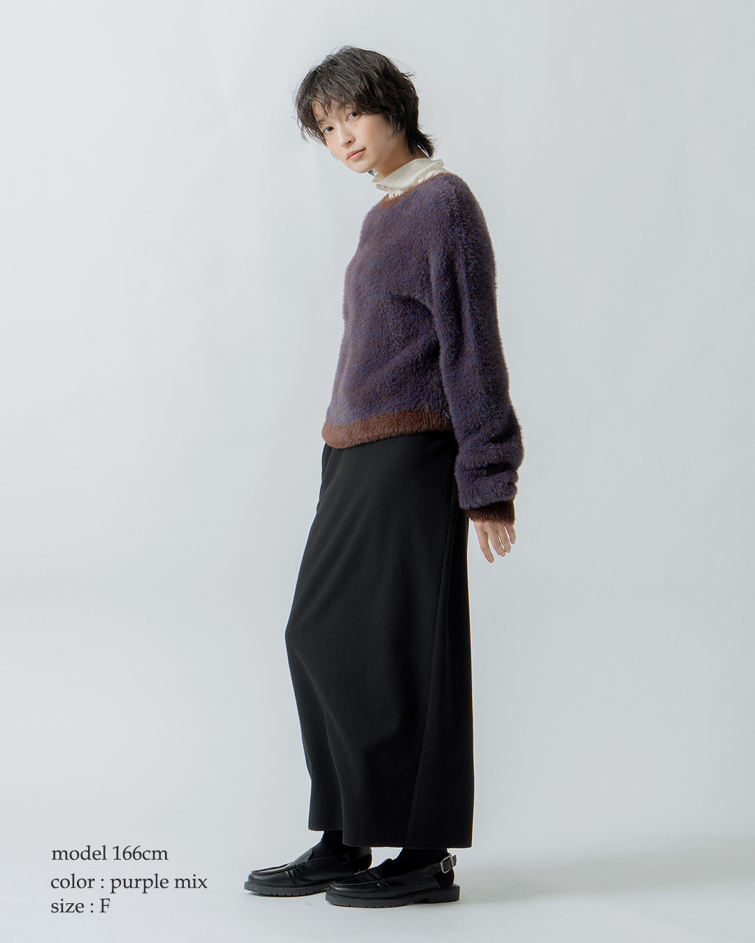 WHYTO.2way ミックス ファー カーディガン wht26fkn4042