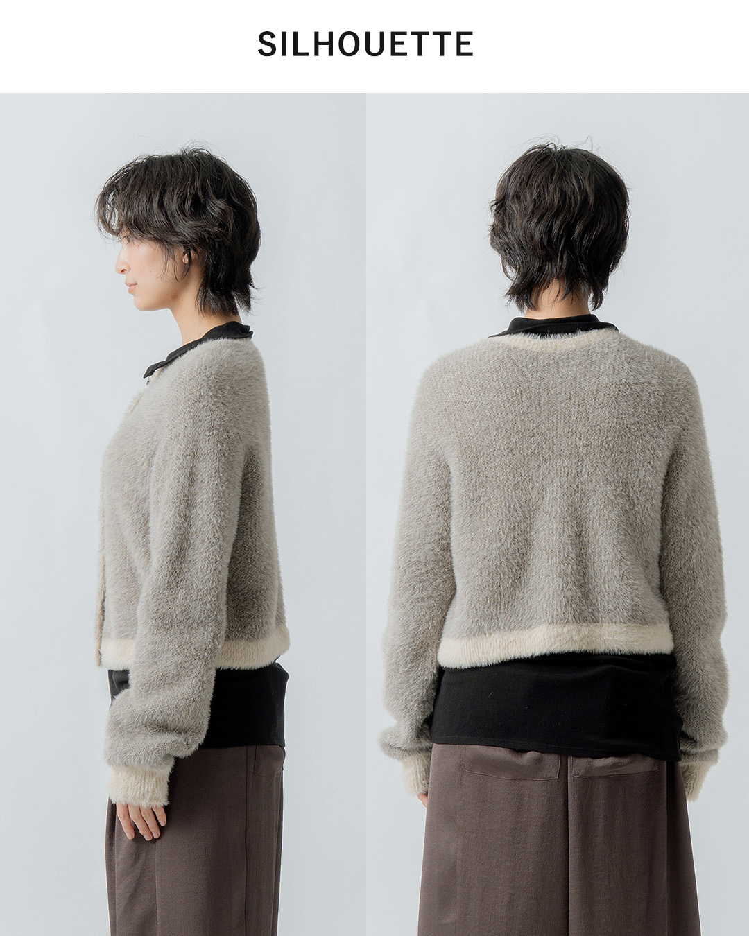 WHYTO.2way ミックス ファー カーディガン wht26fkn4042