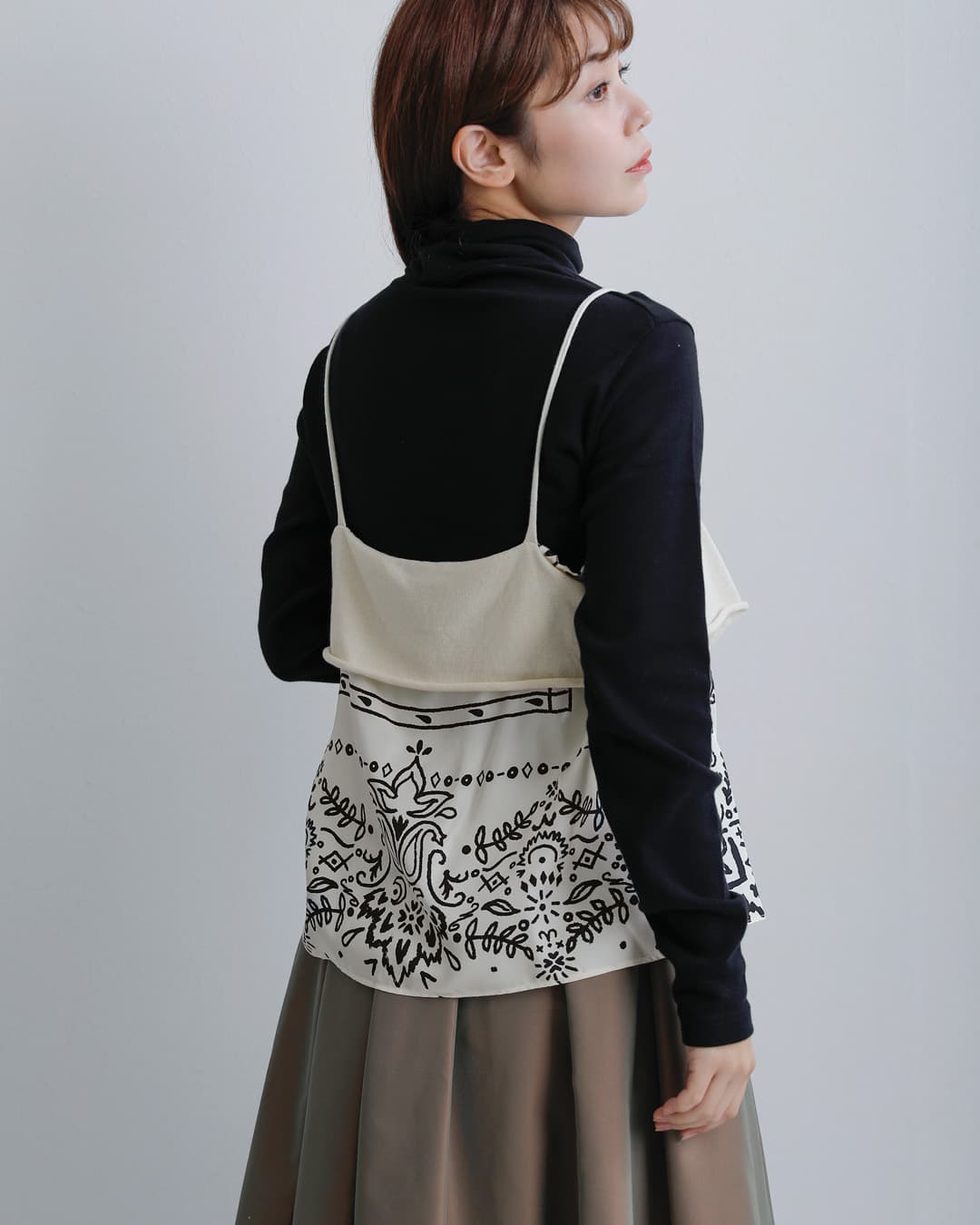 manipuri(マニプリ)シルク 2way リボン 巻き キャミソール wrap-camisole
