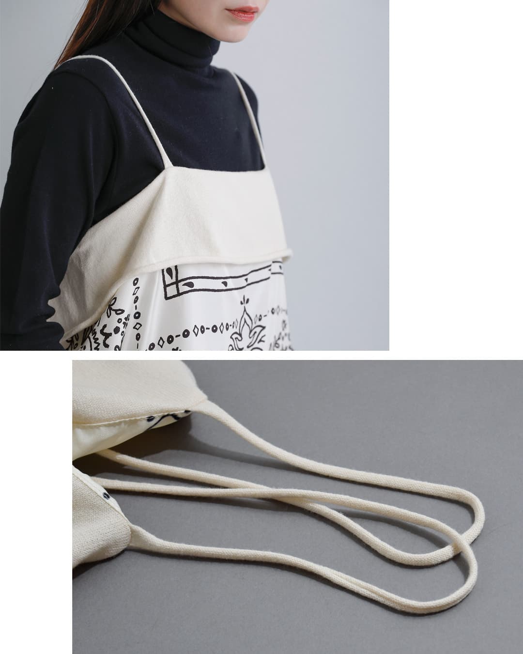 manipuri(マニプリ)シルク 2way リボン 巻き キャミソール wrap-camisole