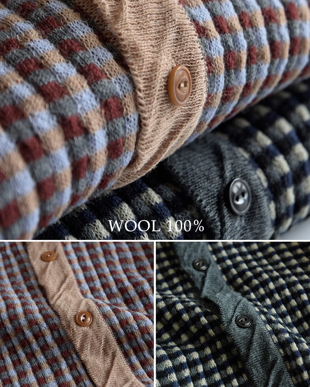 unfilウール ジャカード ニットシャツ high twisted wool JQ pattern knit shirts wxfl-uw109
