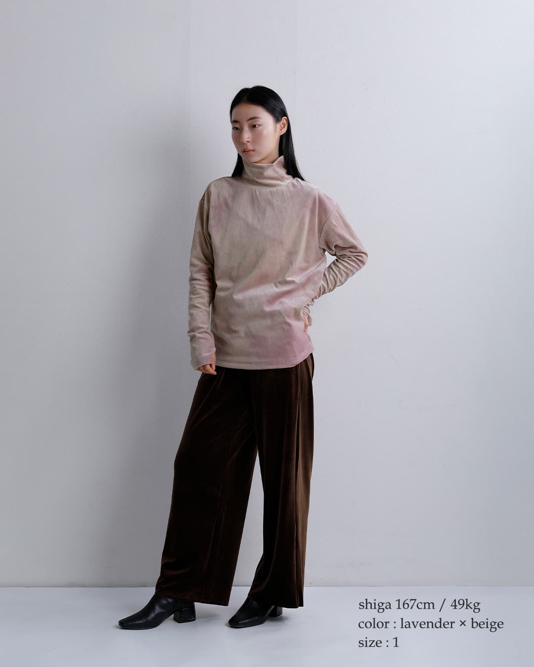 unfilタイダイ コットンベロア ハイネックプルオーバー tie-dyed cotton velour high-neck P/O wxfl-uw116