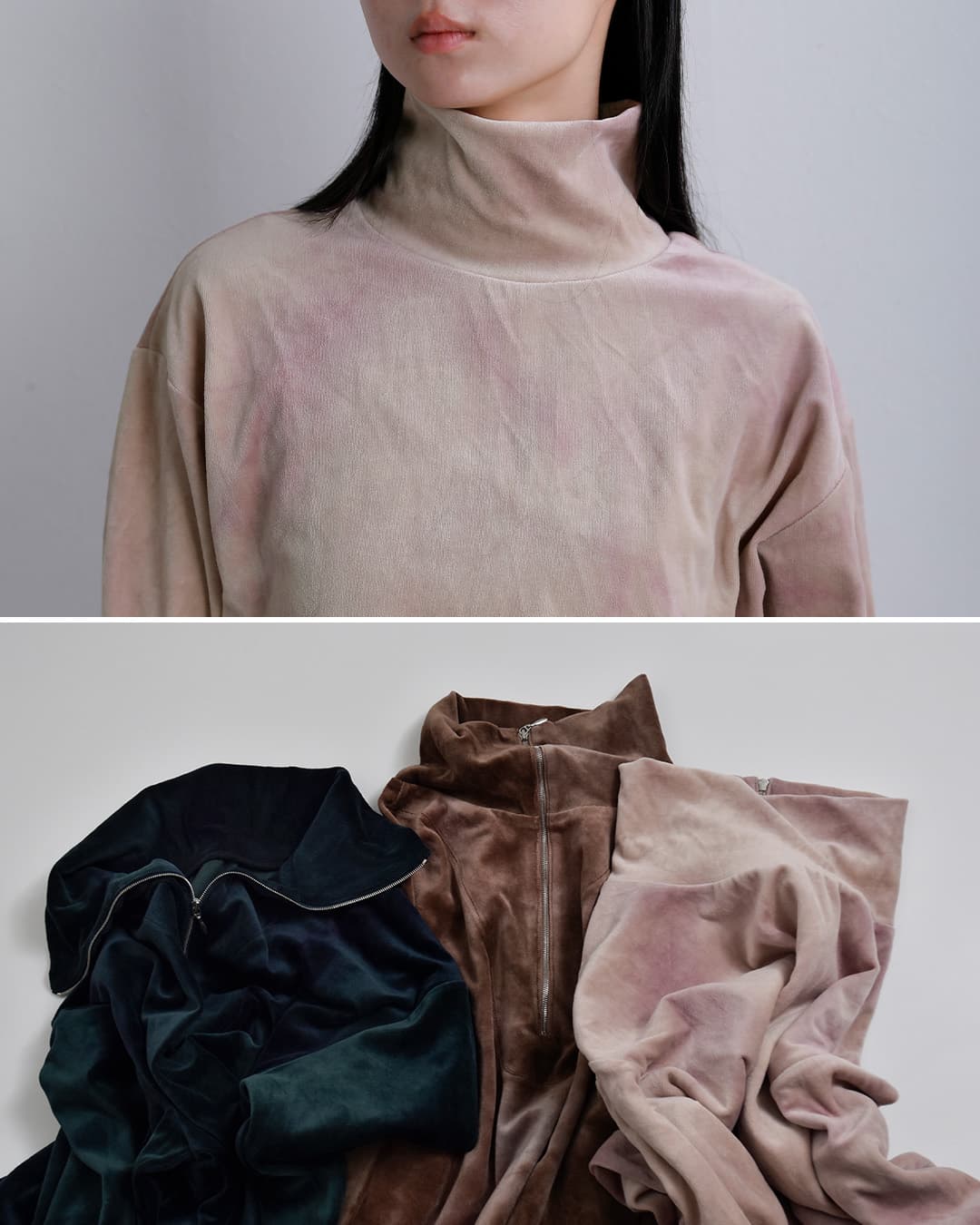 unfilタイダイ コットンベロア ハイネックプルオーバー tie-dyed cotton velour high-neck P/O wxfl-uw116