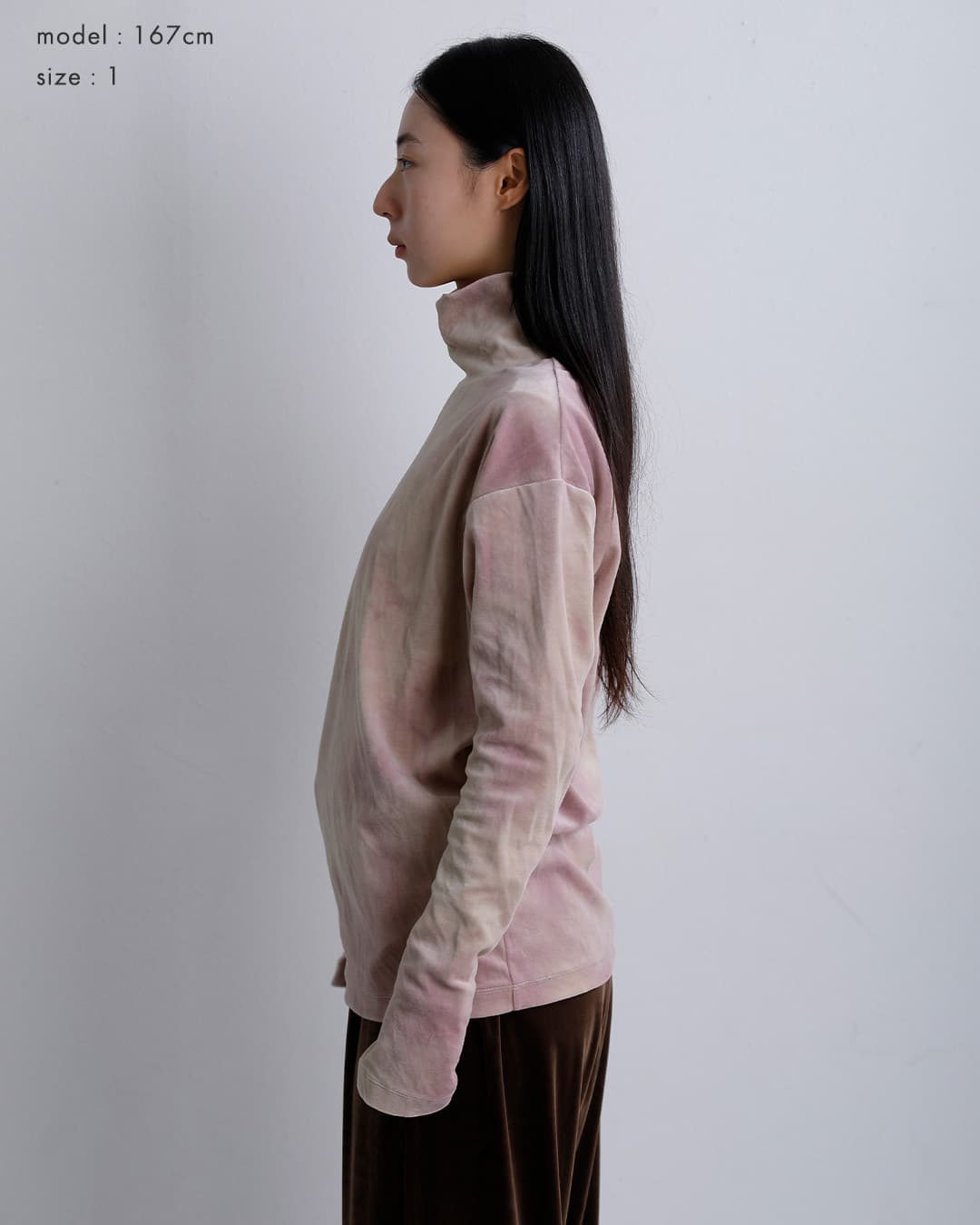 unfilタイダイ コットンベロア ハイネックプルオーバー tie-dyed cotton velour high-neck P/O wxfl-uw116