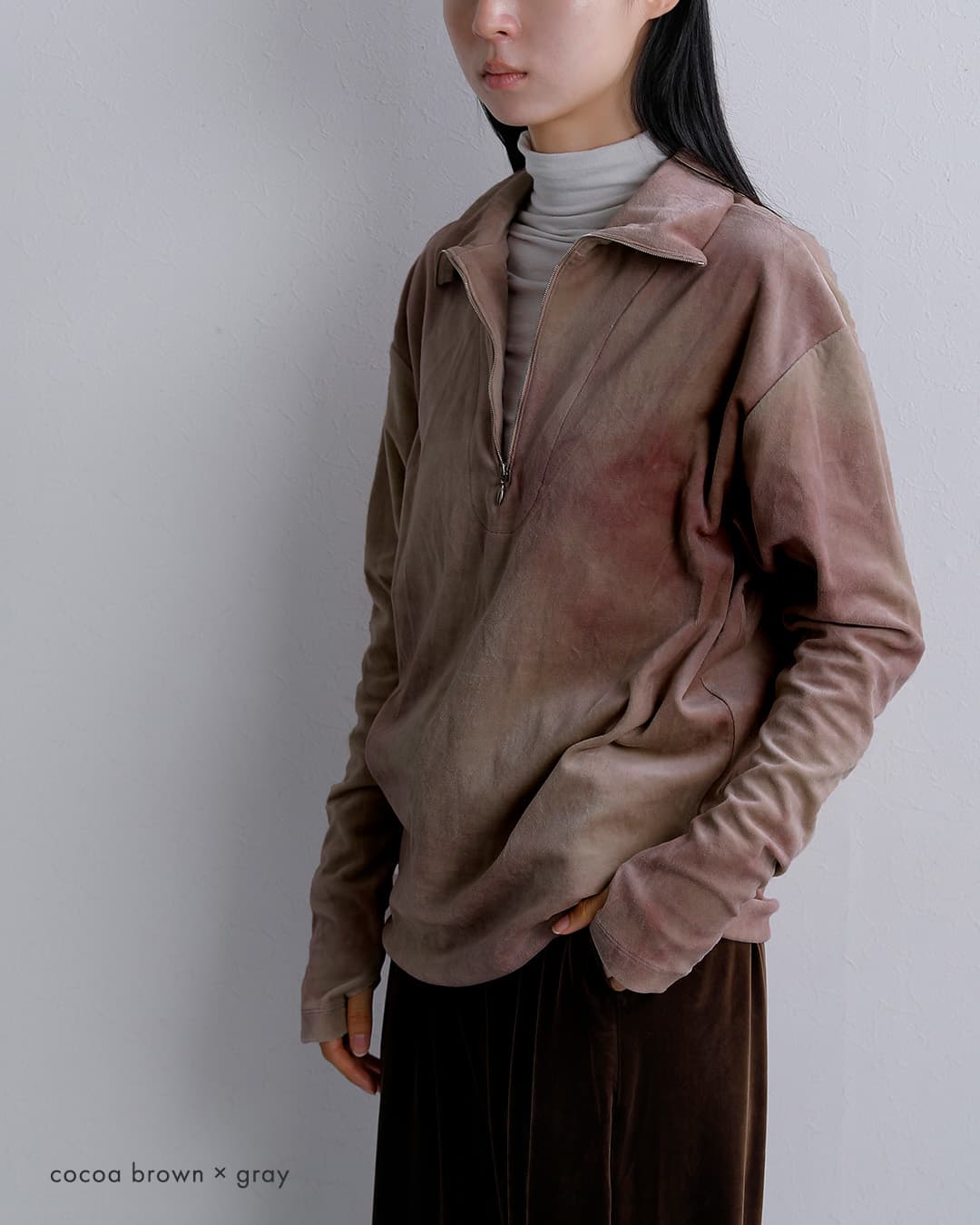 unfilタイダイ コットンベロア ハイネックプルオーバー tie-dyed cotton velour high-neck P/O wxfl-uw116