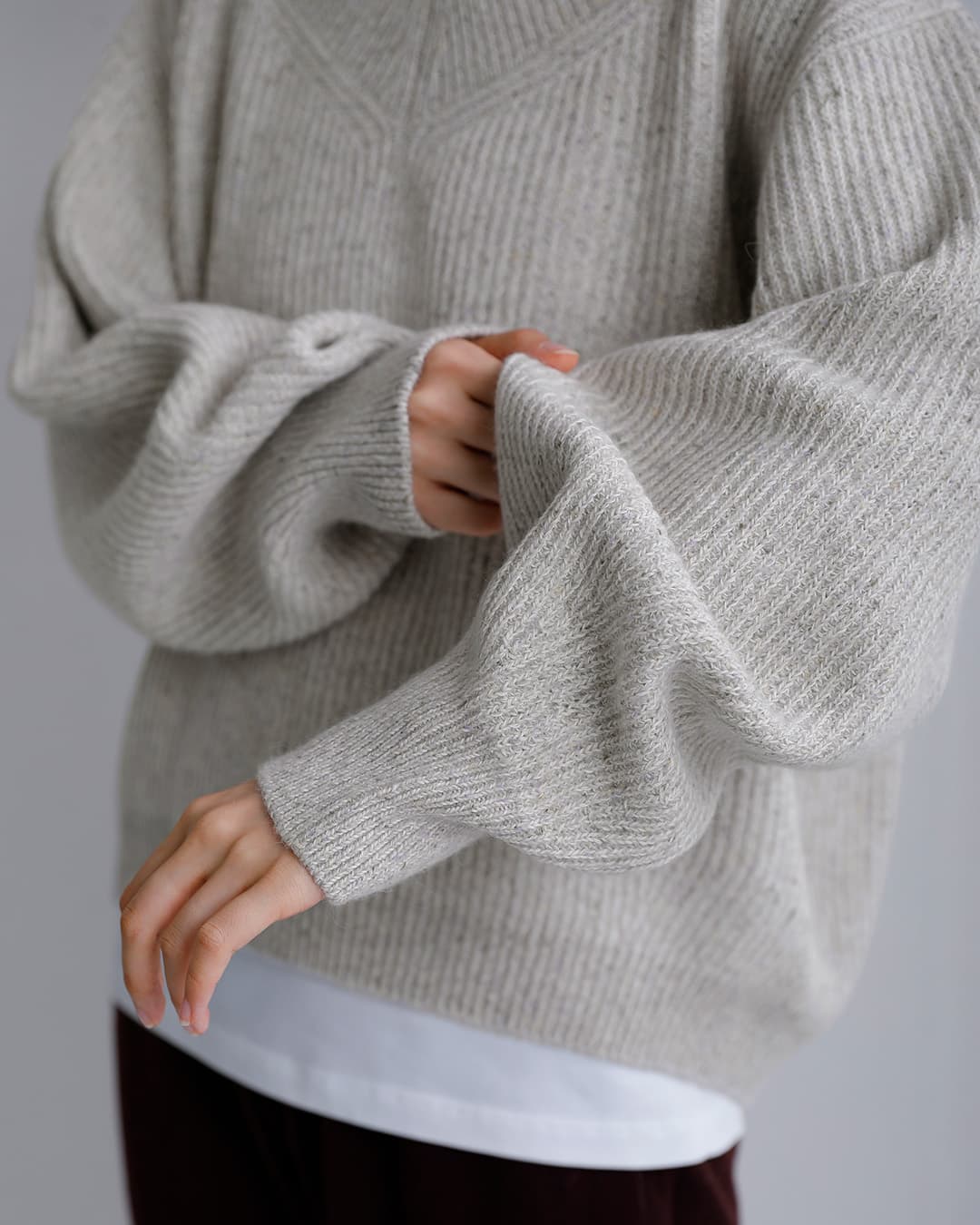 unfilウール シルクネップ ツイードニット セーター woolen cotton silk nep wool tweed-knit P/O wxfl-uw124