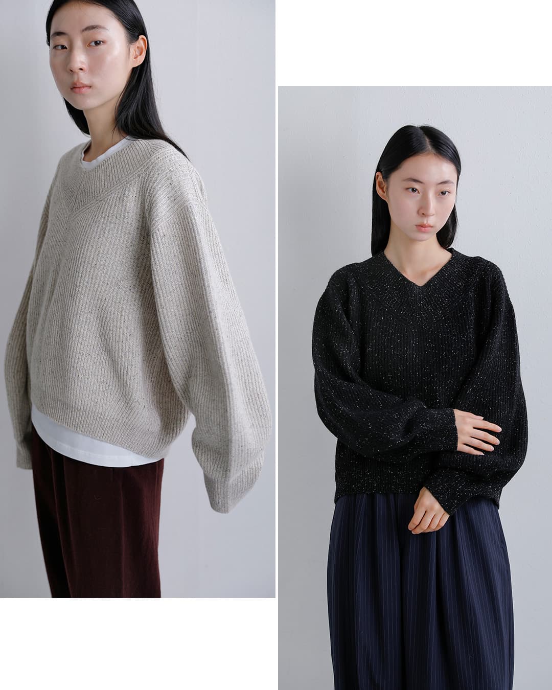 unfilウール シルクネップ ツイードニット セーター woolen cotton silk nep wool tweed-knit P/O wxfl-uw124