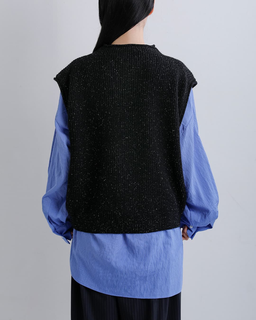 unfilウール シルクネップ ツイードニット ベスト woolen cotton silk nep wool tweed-knit vest wxfl-uw125