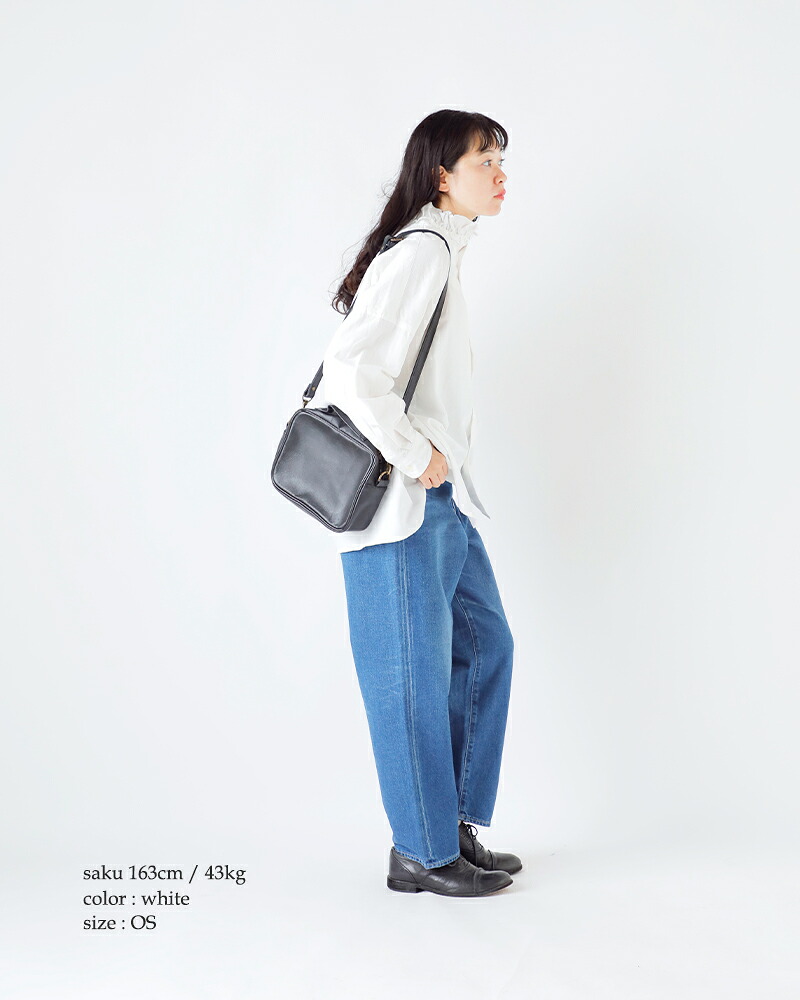 Yarmo(ヤーモ)ダンガリーコットンフリルシャツyar-25aw-s28d