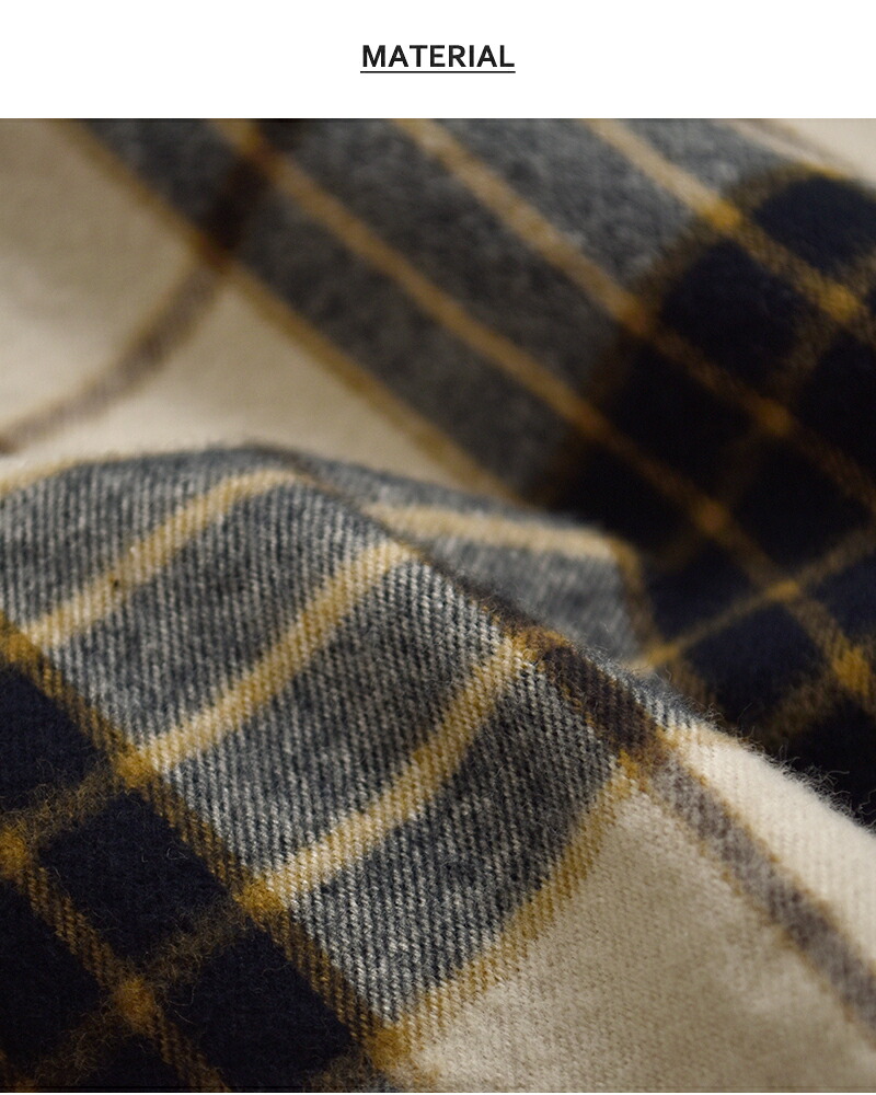 Yarmoコットン シャギーチェック ラッフルシャツ yar-26aw-s28ck