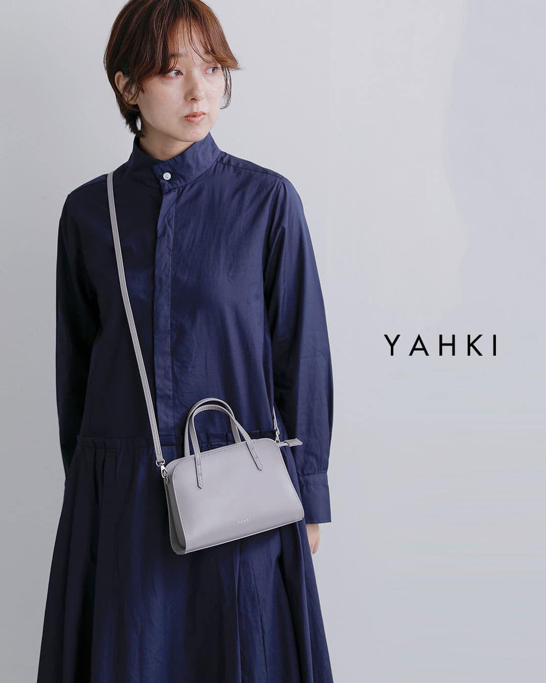 YAHKI(ヤーキ)ダブルフェイスレザー ミニボストン ハンドバッグ yh-810