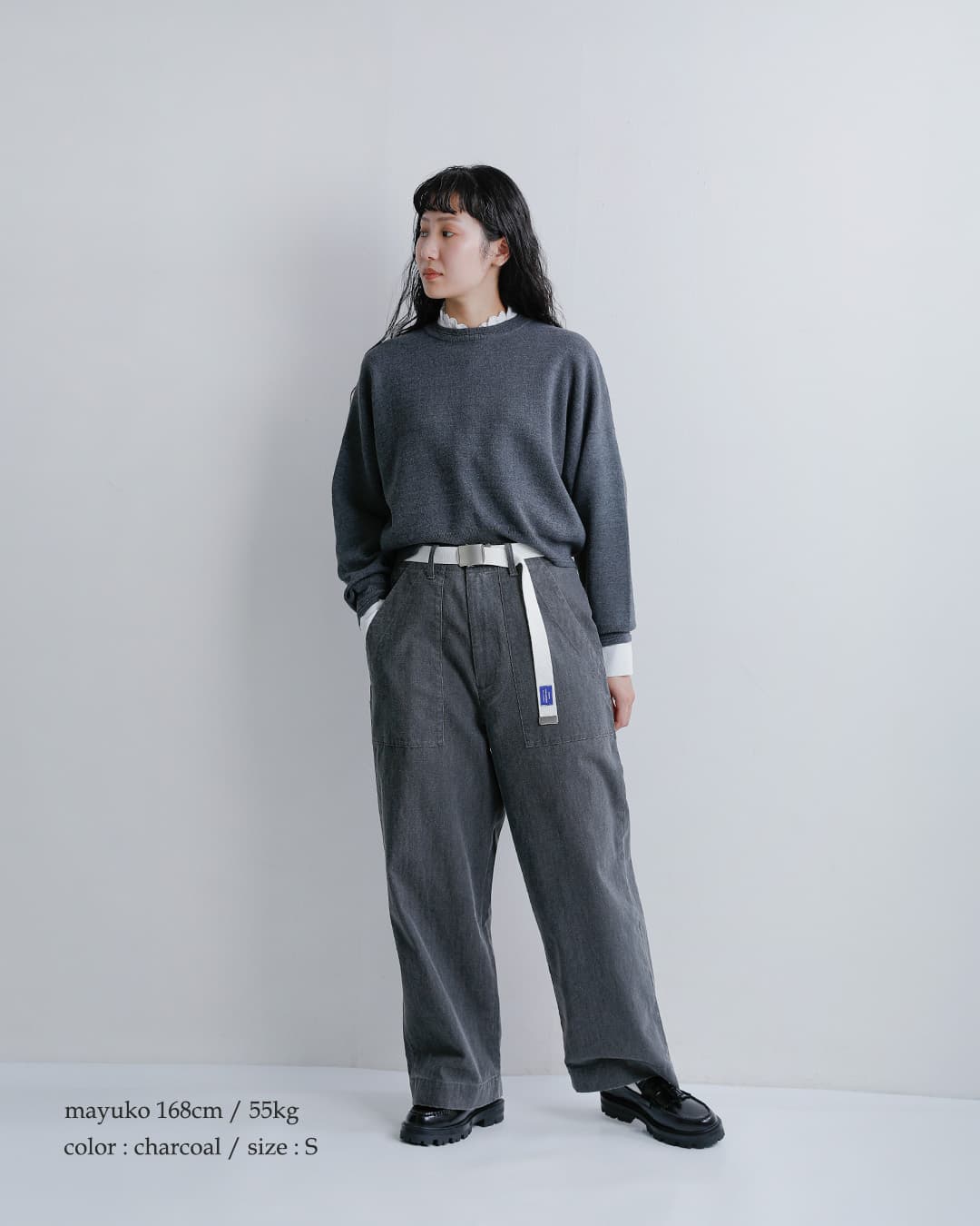 Yarmo THE UNIFORM(ヤーモザユニフォーム)コットン ヘリンボーン ベルト付き フィールドパンツ ytu-26aw-tr4he