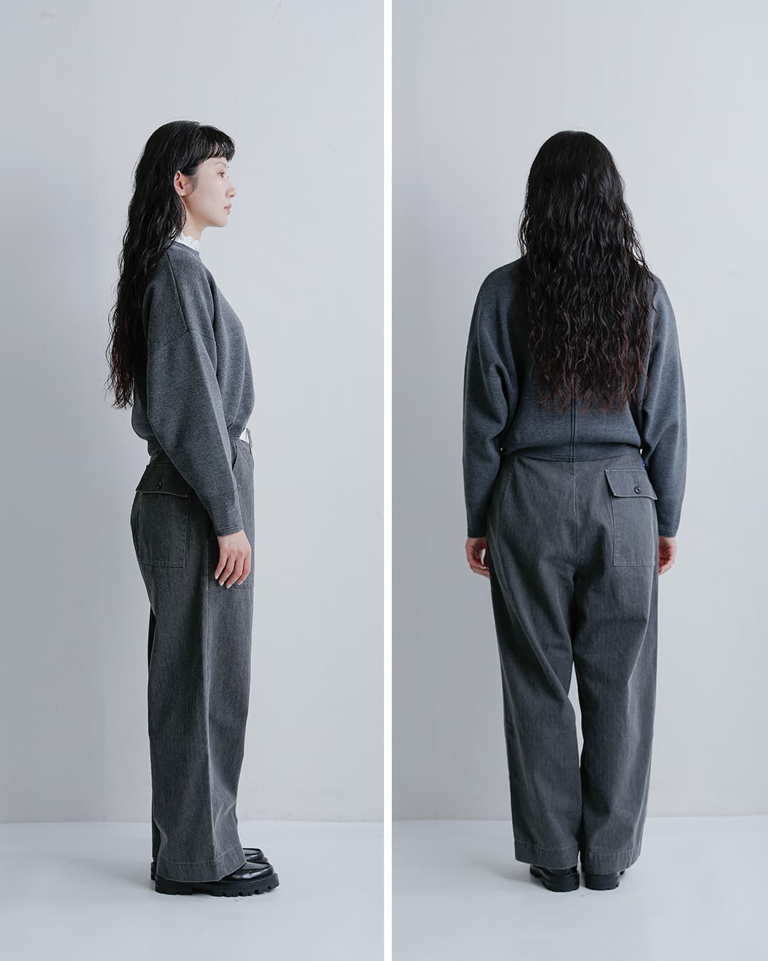 Yarmo THE UNIFORM(ヤーモザユニフォーム)コットン ヘリンボーン ベルト付き フィールドパンツ ytu-26aw-tr4he
