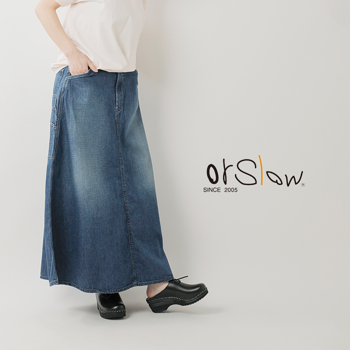 or slow(オアスロウ)30sペインターロングデニムスカート00-4127