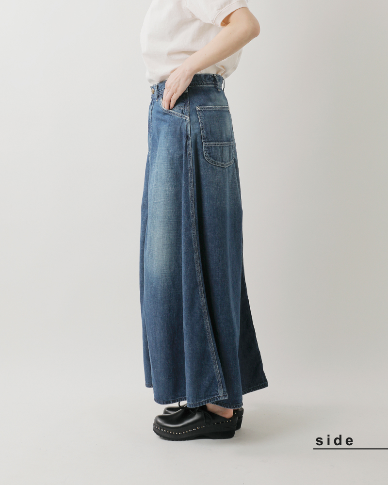 or slow(オアスロウ)30sペインターロングデニムスカート00-4127