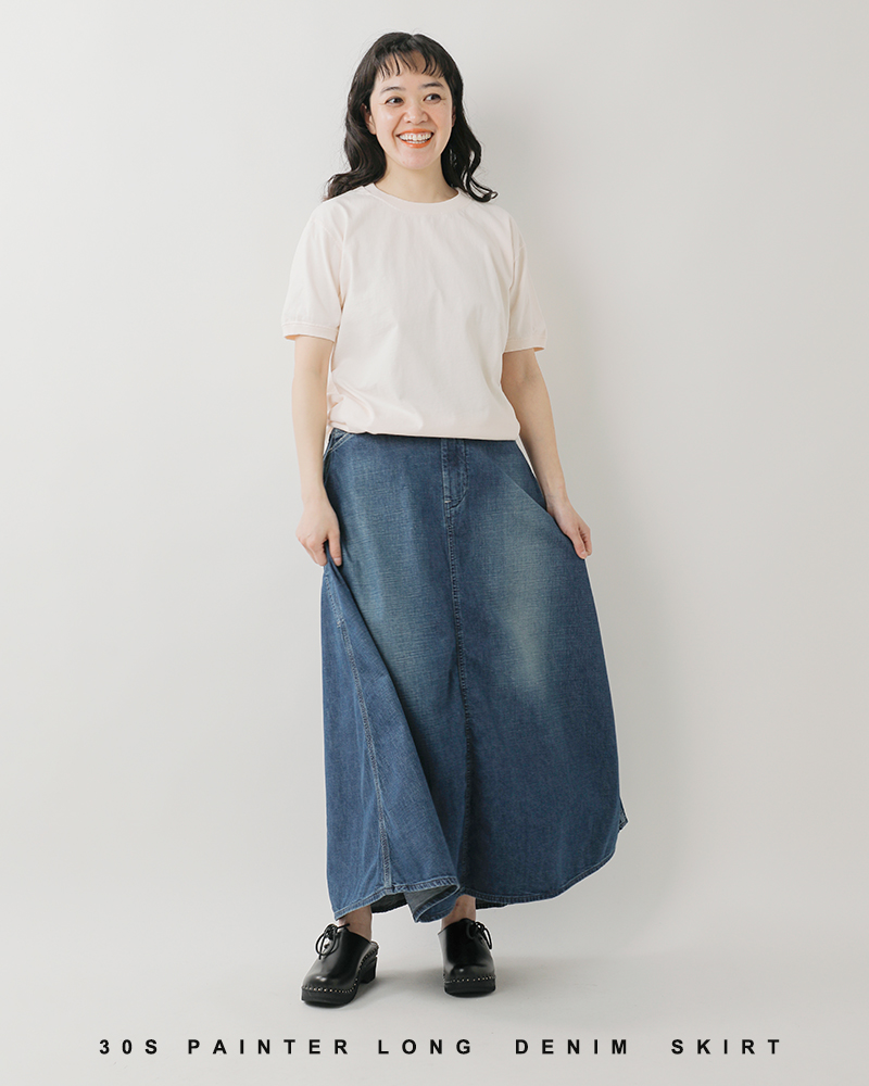 or slow(オアスロウ)30sペインターロングデニムスカート00-4127
