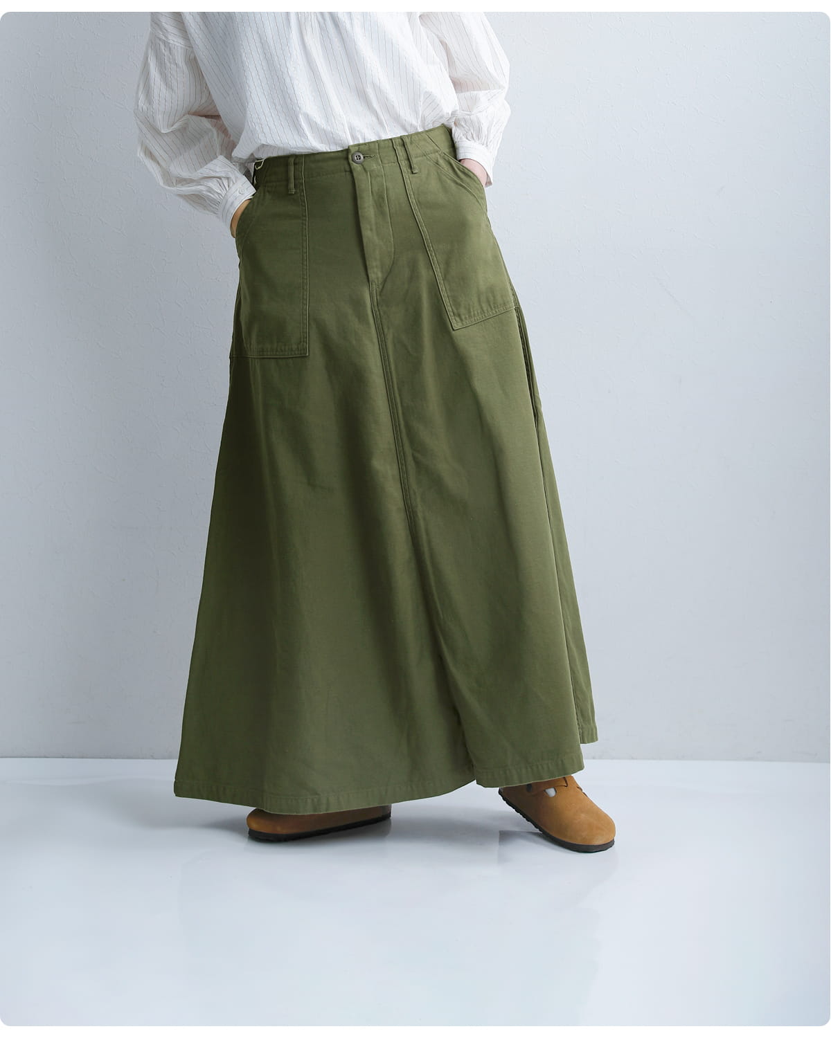 or slowUS アーミー ファティーグ ロングスカート 00-4204