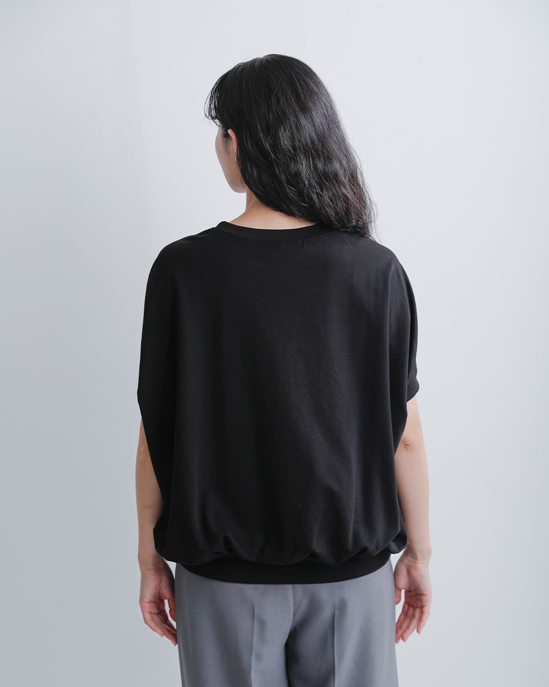Squadyライト ミニ裏毛 ギャザー ドルマン Tシャツ 001-5867