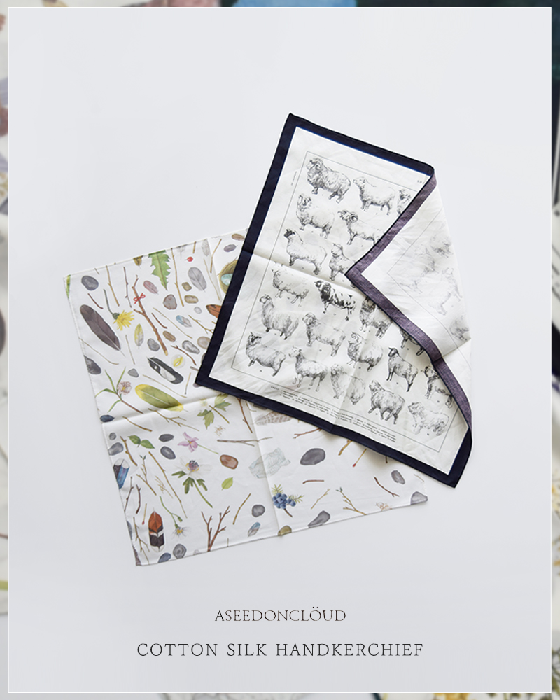 ASEEDONCLOUD(アシードンクラウド)コットンシルクハンカチーフ001061o