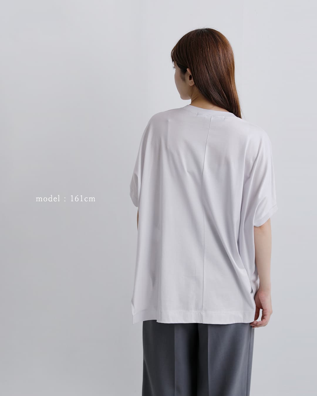 Squady(スカディ)コットン シルケット天竺 スリット Tシャツ 002-6831