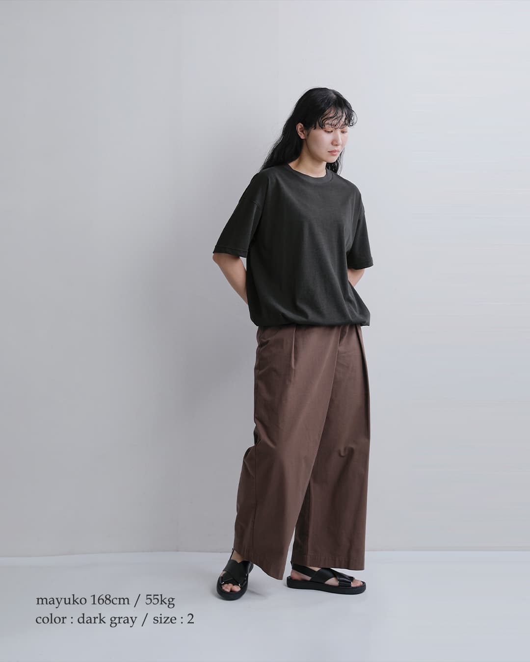 Squady(スカディ)コットン レアルツイスト 裾ゴムスピンドル Tシャツ 002-6832