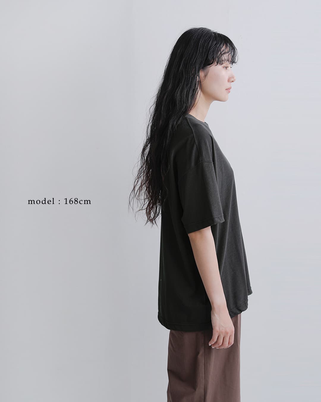 Squady(スカディ)コットン レアルツイスト 裾ゴムスピンドル Tシャツ 002-6832