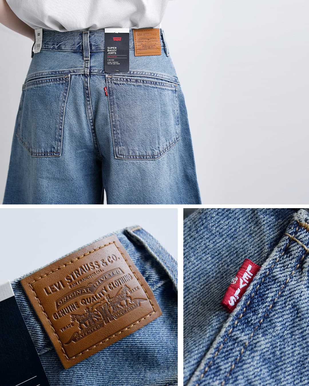 Levisスーパーバギー ハーフデニムパンツ SUPER BAGGY JORT 005dt