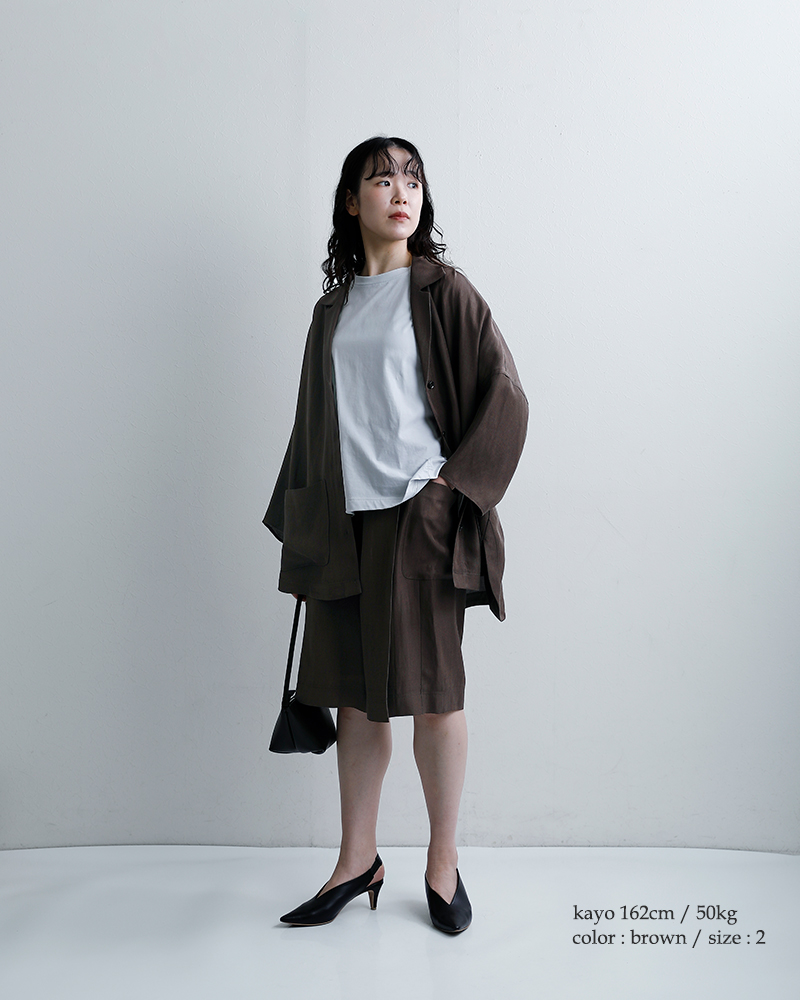 Squady(スカディ)ビスコースリネンショートパンツ009-1471