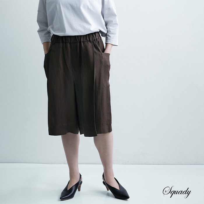 Squady(スカディ)ビスコースリネンショートパンツ009-1471