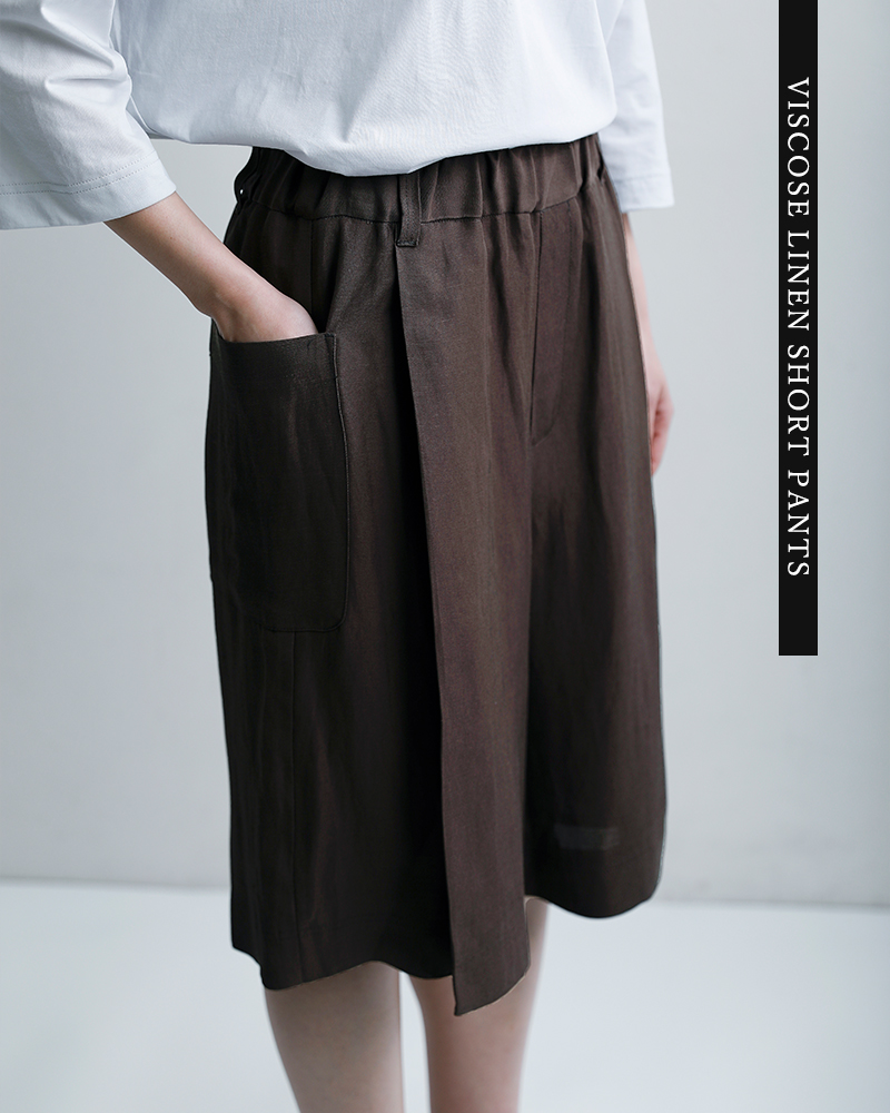 Squady(スカディ)ビスコースリネンショートパンツ009-1471