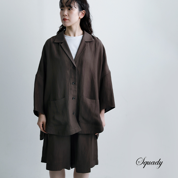 Squady(スカディ)ビスコースリネンテーラージャケット009-1682