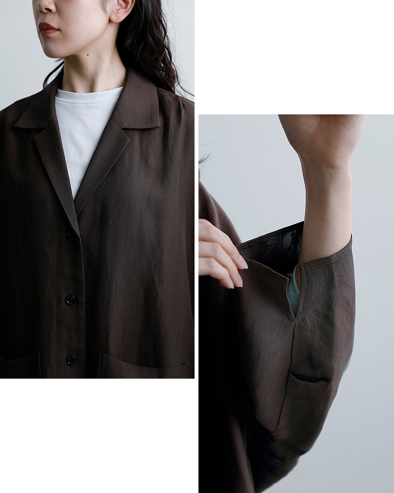 Squady(スカディ)ビスコースリネンテーラージャケット009-1682