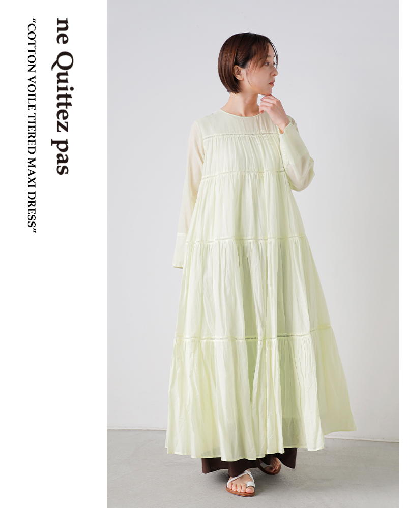 ne Quittez pas(ヌキテパ)コットンボイルティアードマキシドレス“CottonVoileTieredMaxiDress”010400ca1