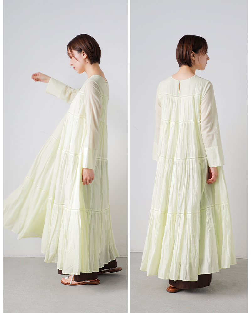 ne Quittez pas(ヌキテパ)コットンボイルティアードマキシドレス“CottonVoileTieredMaxiDress”010400ca1