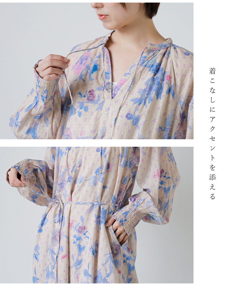 ne Quittez pas(ヌキテパ)ドットドビーブーケウェービーウエストドレスDotDobbyBouquetWavyWaistDress010461wb1