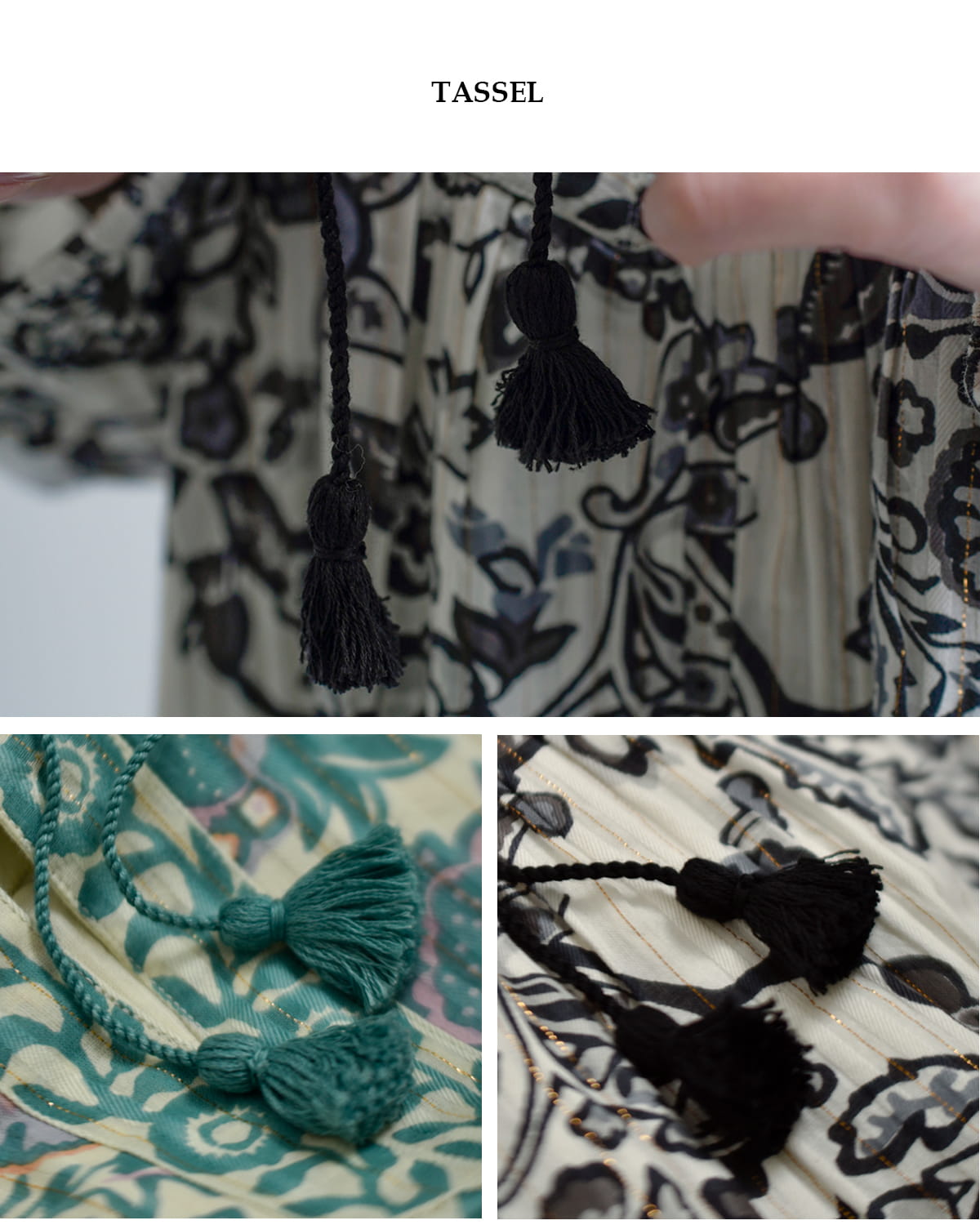 Sara Mallikaコットン ペイズリー 花柄プリント ワンピース 020461sb1