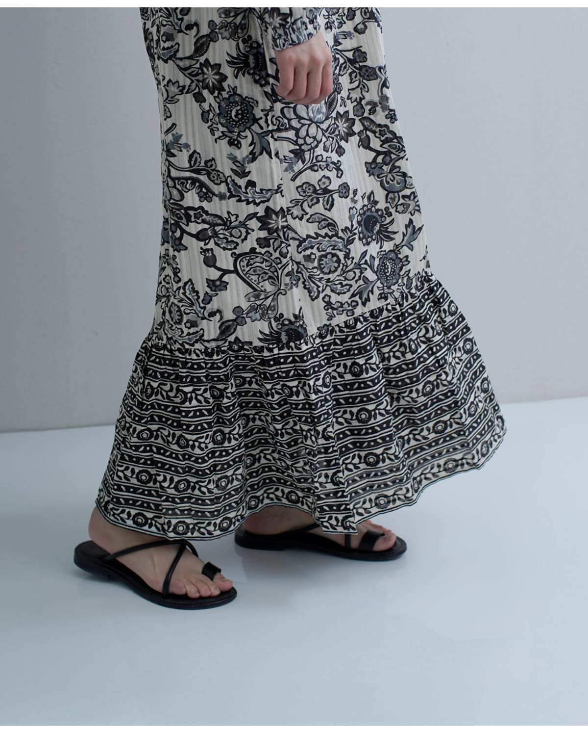 Sara Mallikaコットン ペイズリー 花柄プリント ワンピース 020461sb1